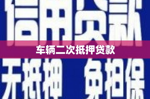 柳营车辆二次抵押贷款