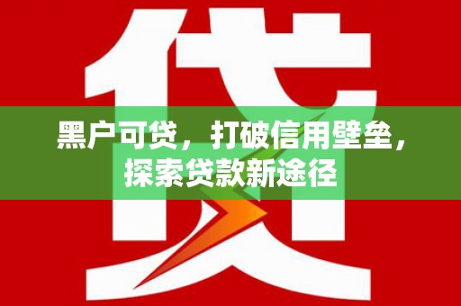 柳营黑户可贷，打破信用壁垒，探索贷款新途径