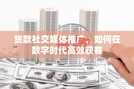 柳营贷款社交媒体推广，如何在数字时代高效获客