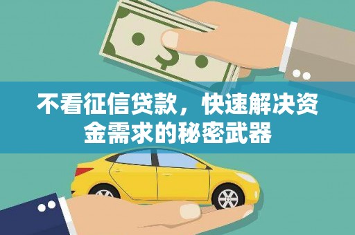 柳营不看征信贷款，快速解决资金需求的秘密武器