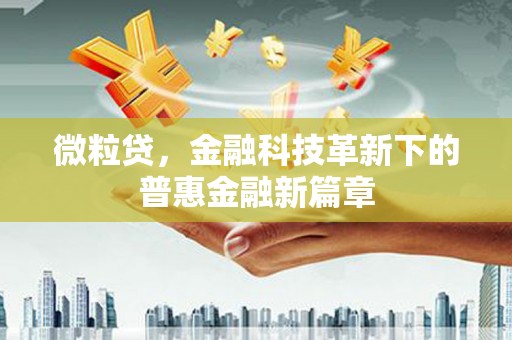 柳营微粒贷，金融科技革新下的普惠金融新篇章