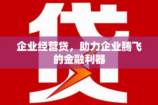 柳营企业经营贷，助力企业腾飞的金融利器