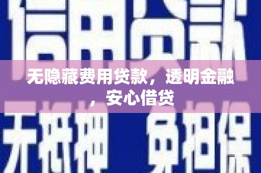 柳营无隐藏费用贷款，透明金融，安心借贷