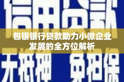 柳营包银银行贷款助力小微企业发展的全方位解析