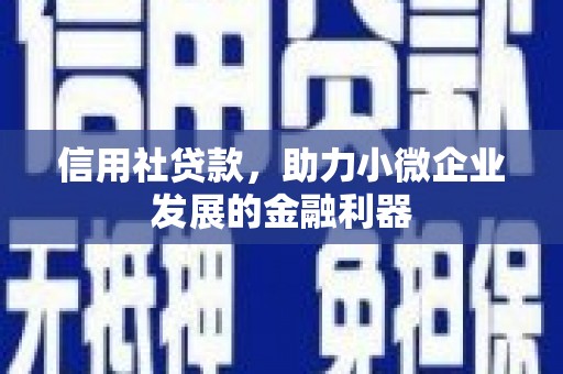 柳营信用社贷款，助力小微企业发展的金融利器