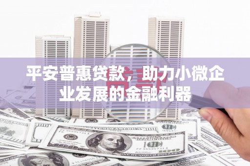柳营平安普惠贷款，助力小微企业发展的金融利器