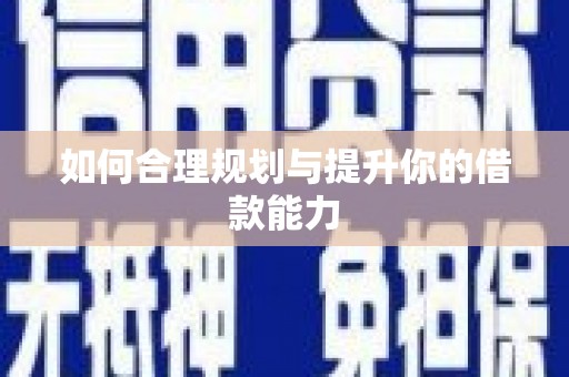柳营如何合理规划与提升你的借款能力