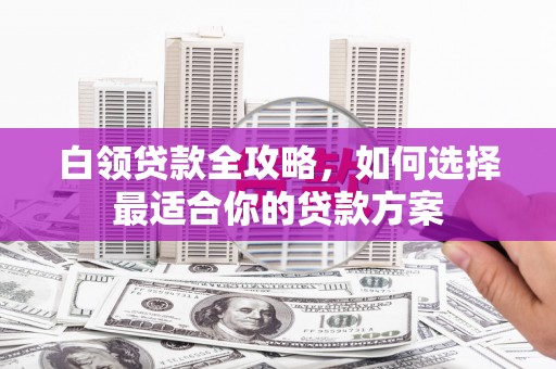 柳营白领贷款全攻略，如何选择最适合你的贷款方案